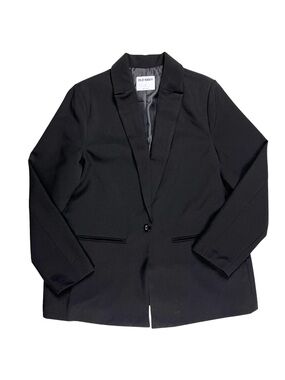 Old Navy Black Women's Single-Button Blazer Size Large Minimalist Dark Academia